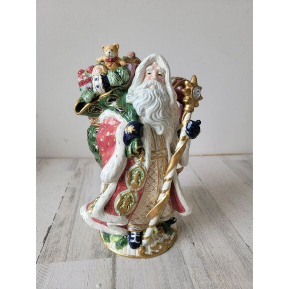 Fitz Floyd classics Florentine AS IS Santa Claus teapot collectible Xmas - Picture 1 of 15